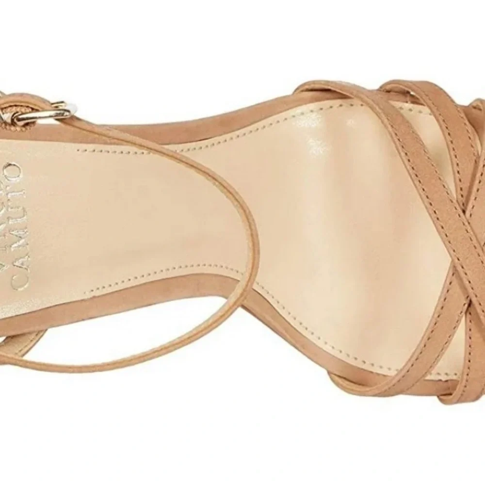 Women's Vince Camuto Kantiel High Heel Ankle Strap Sandal Pump Amendoa Nude - Picture 11 of 12